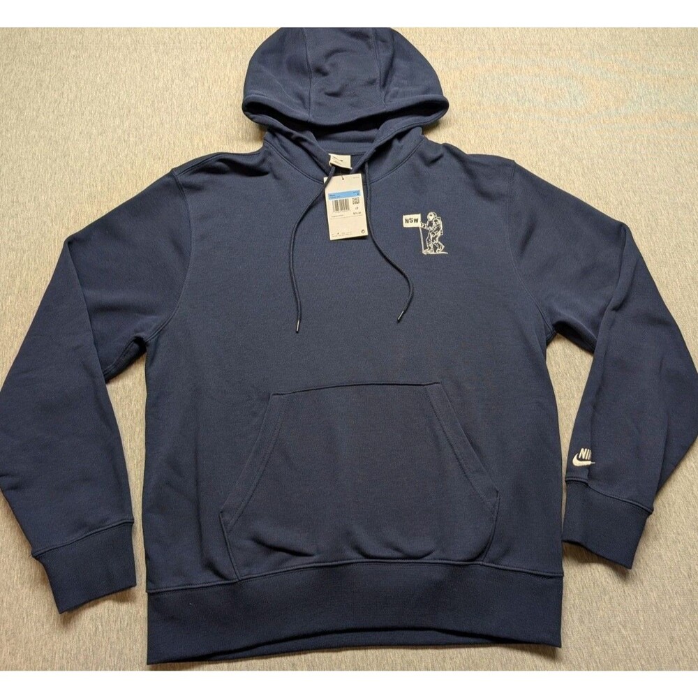 Nike Sportswear Official French Terry Pullover Hoodie Blue hq8594-451 Men Sz M